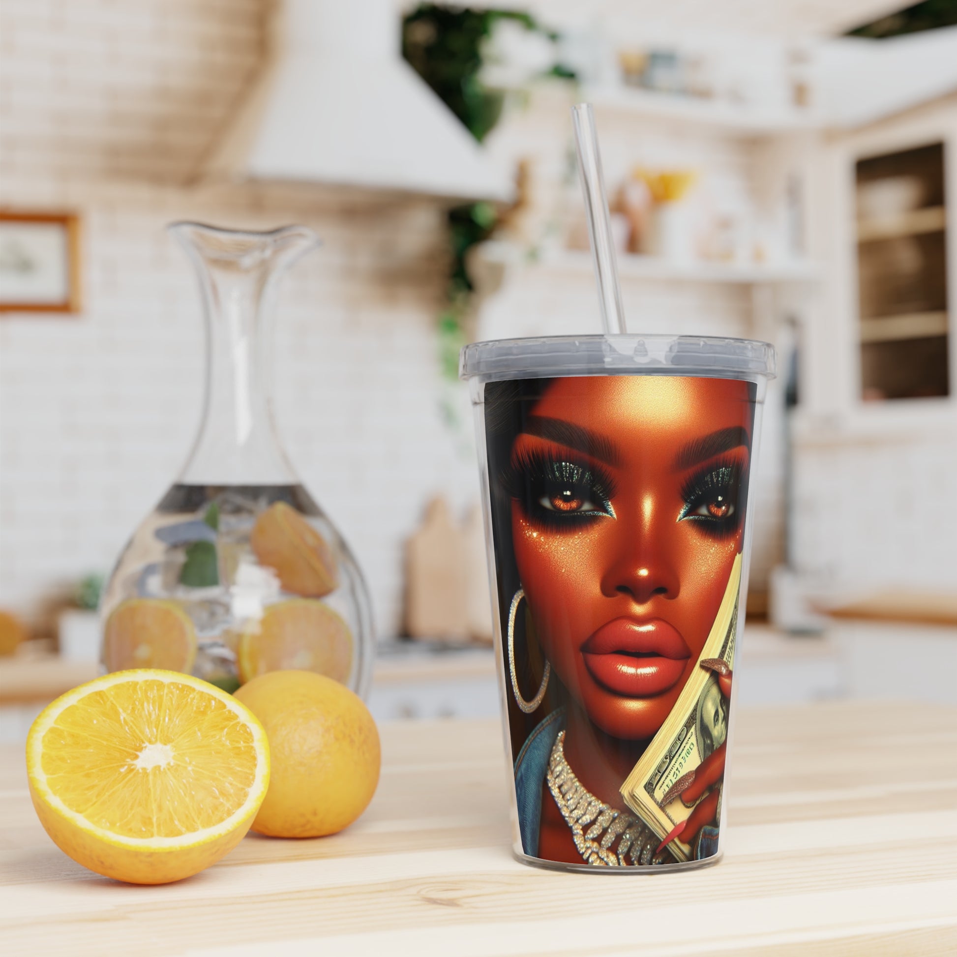 Money Talks Tumbler with Straw Mug Printify   