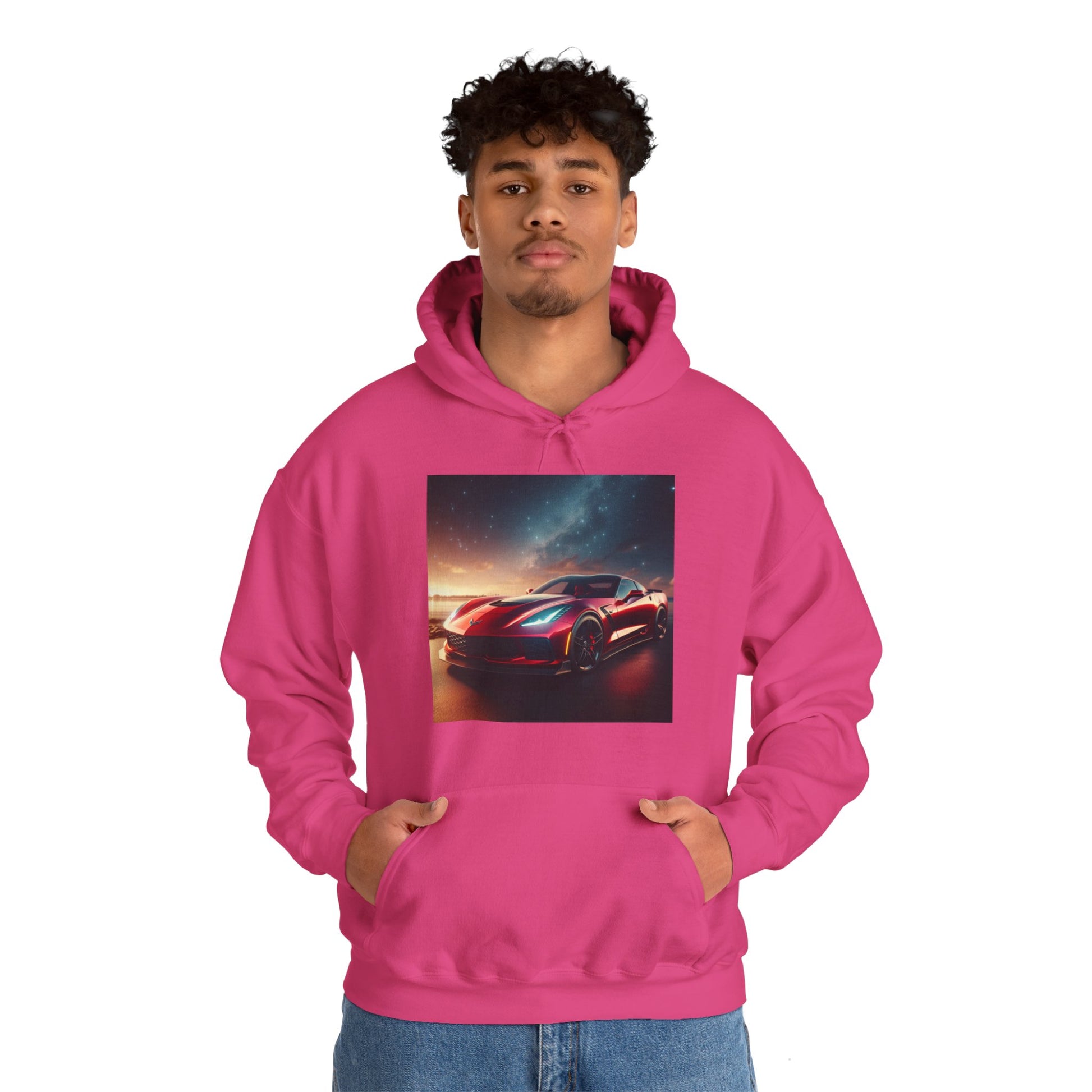 Red Corvette Hoodie Hoodie Printify   