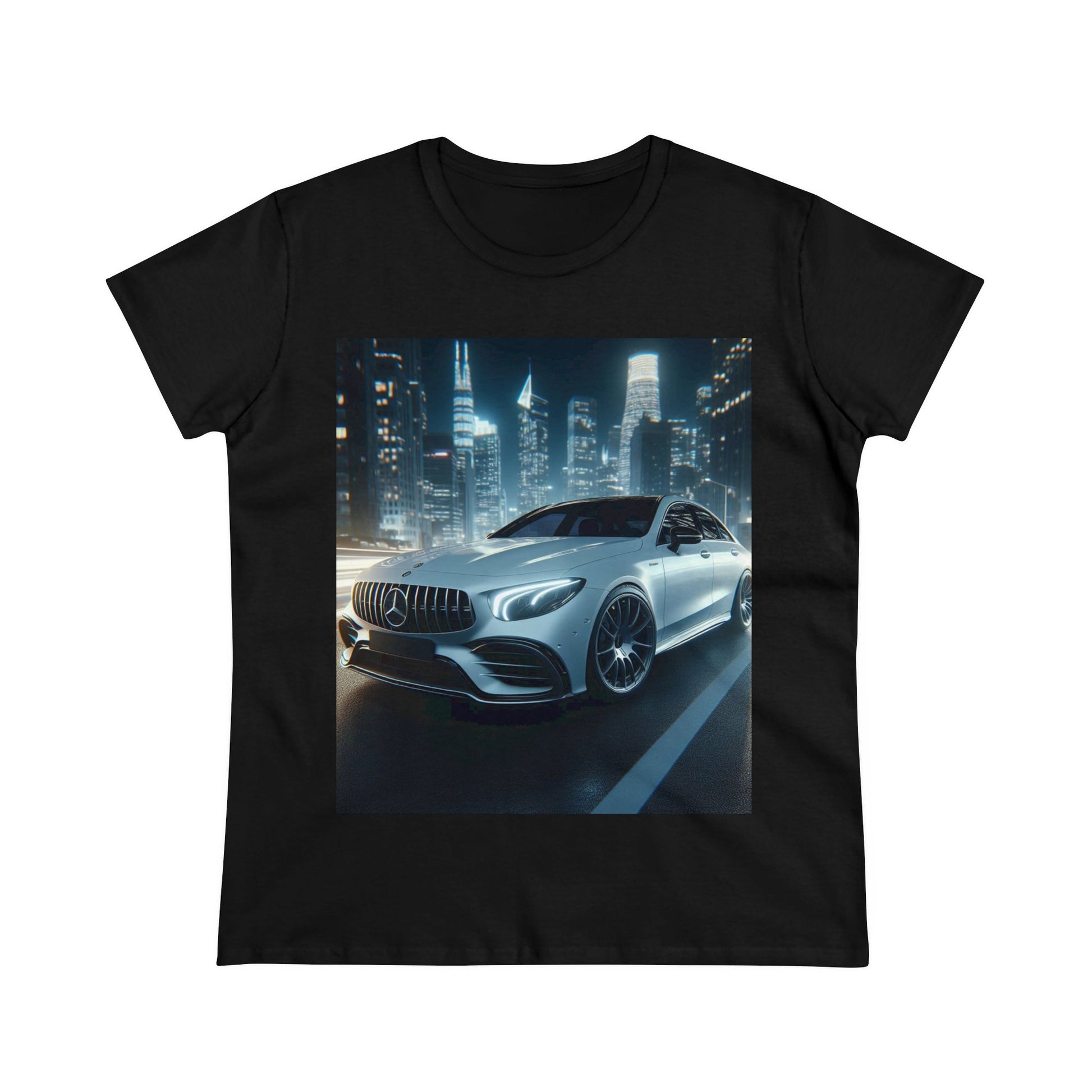 White Mercedes T-Shirt T-Shirt Printify Black S 