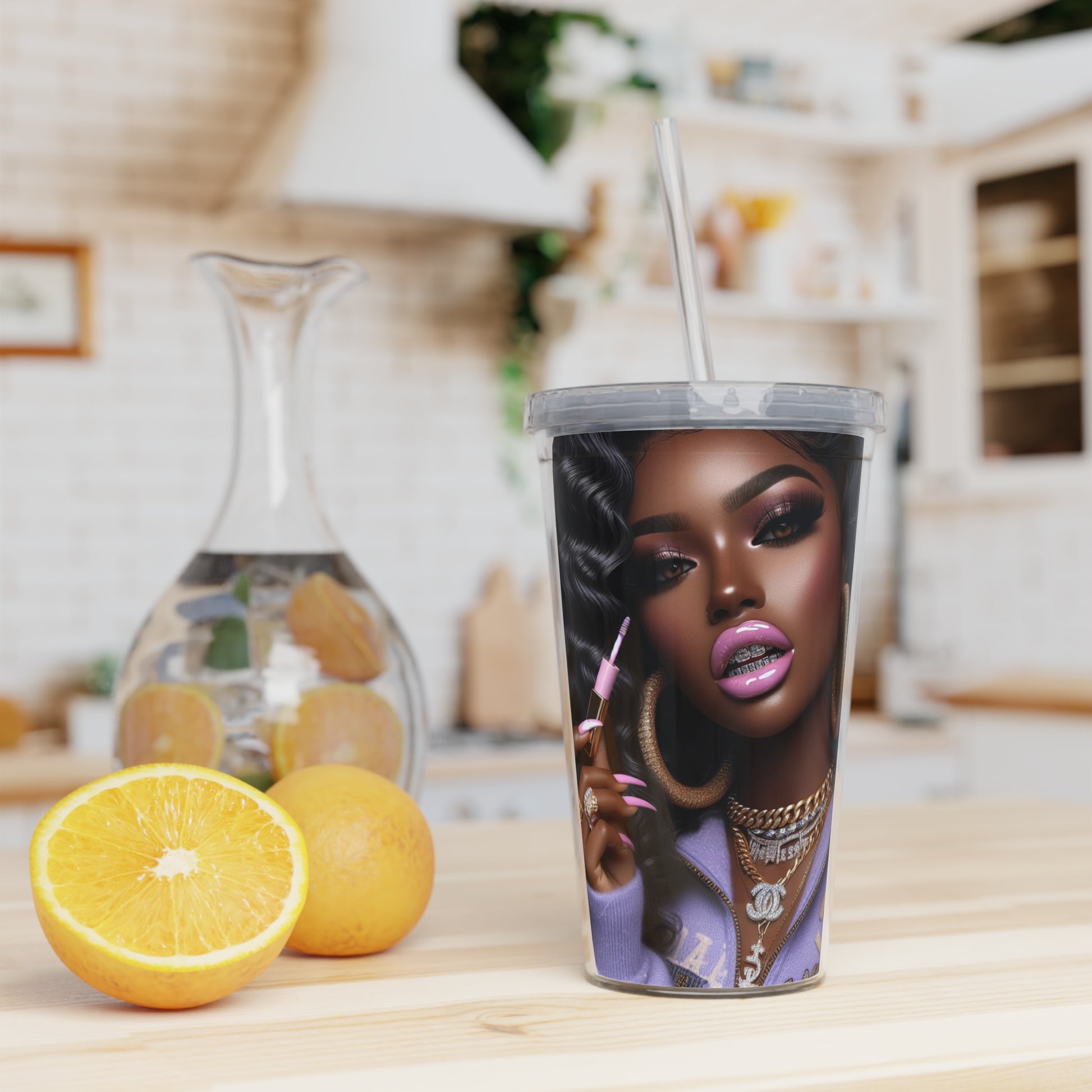 Gloss Up Tumbler with Straw Mug Printify   