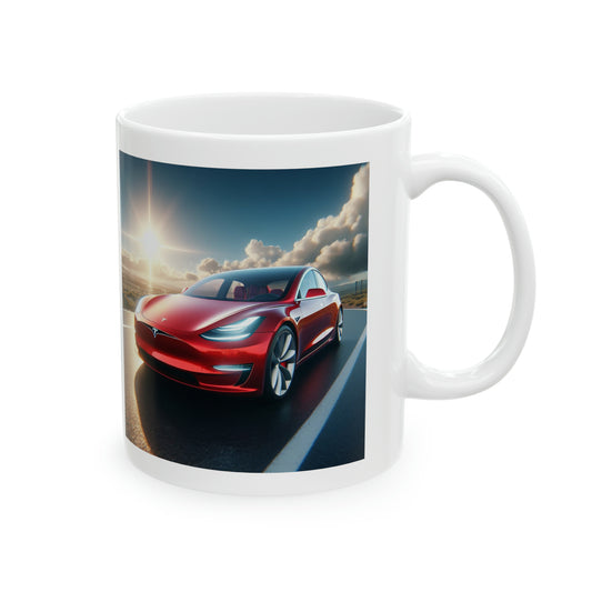 Red Tesla Mug Mug Printify   