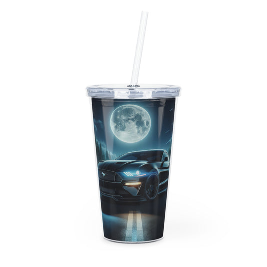 Black Mustang Tumbler with Straw Mug Printify 20oz Transparent 