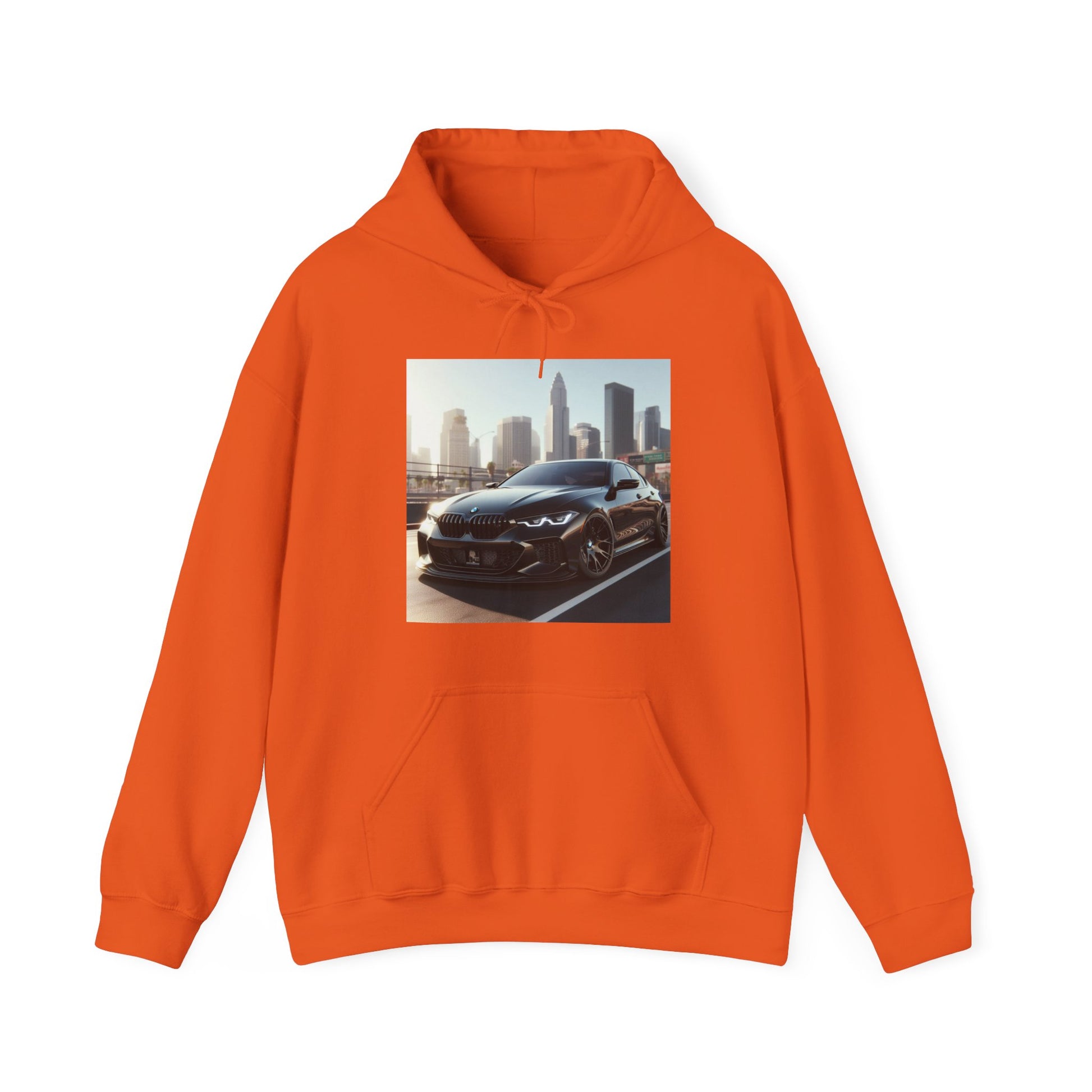 Black BMW Hoodie Hoodie Printify Orange S 