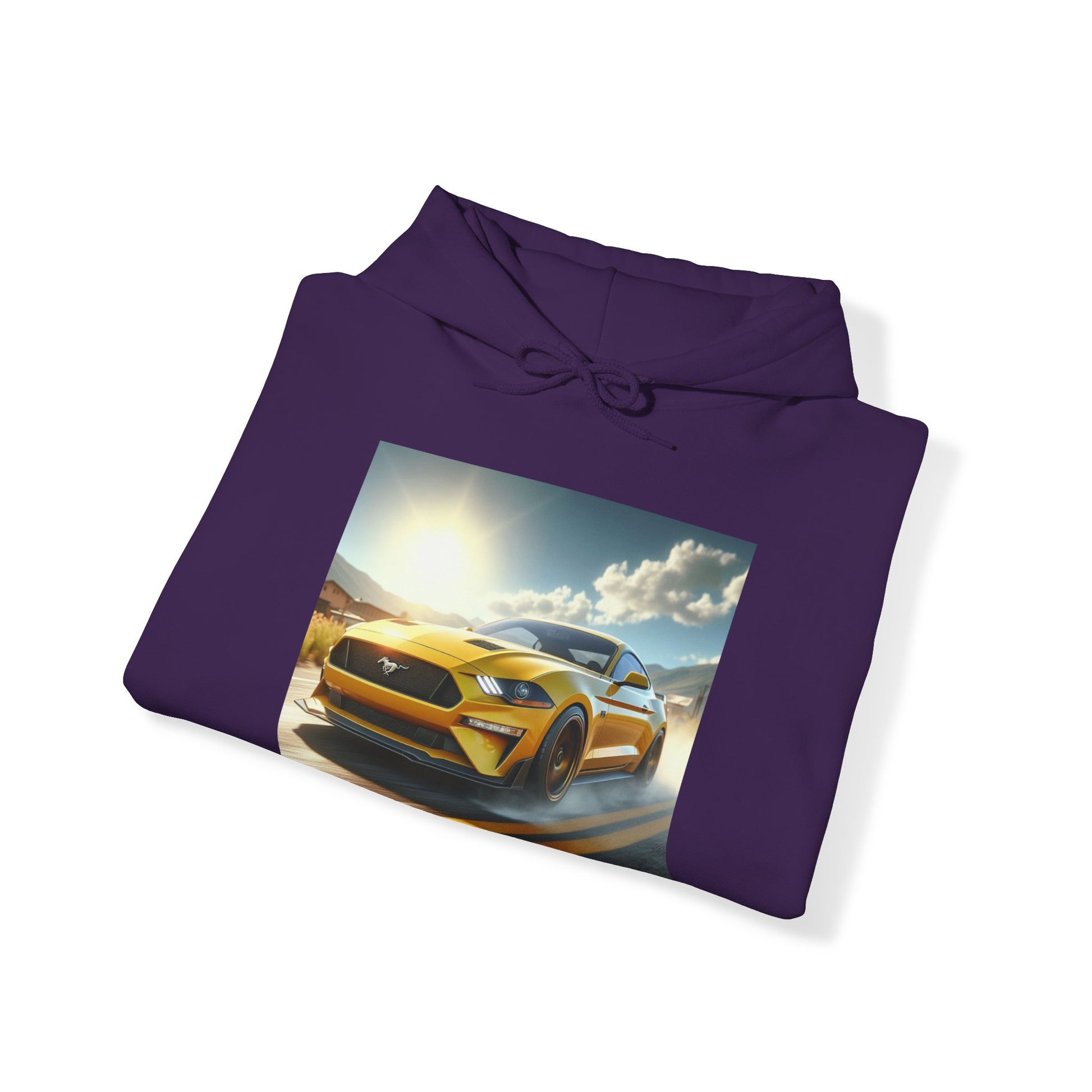 Yellow Mustang Hoodie Hoodie Printify   