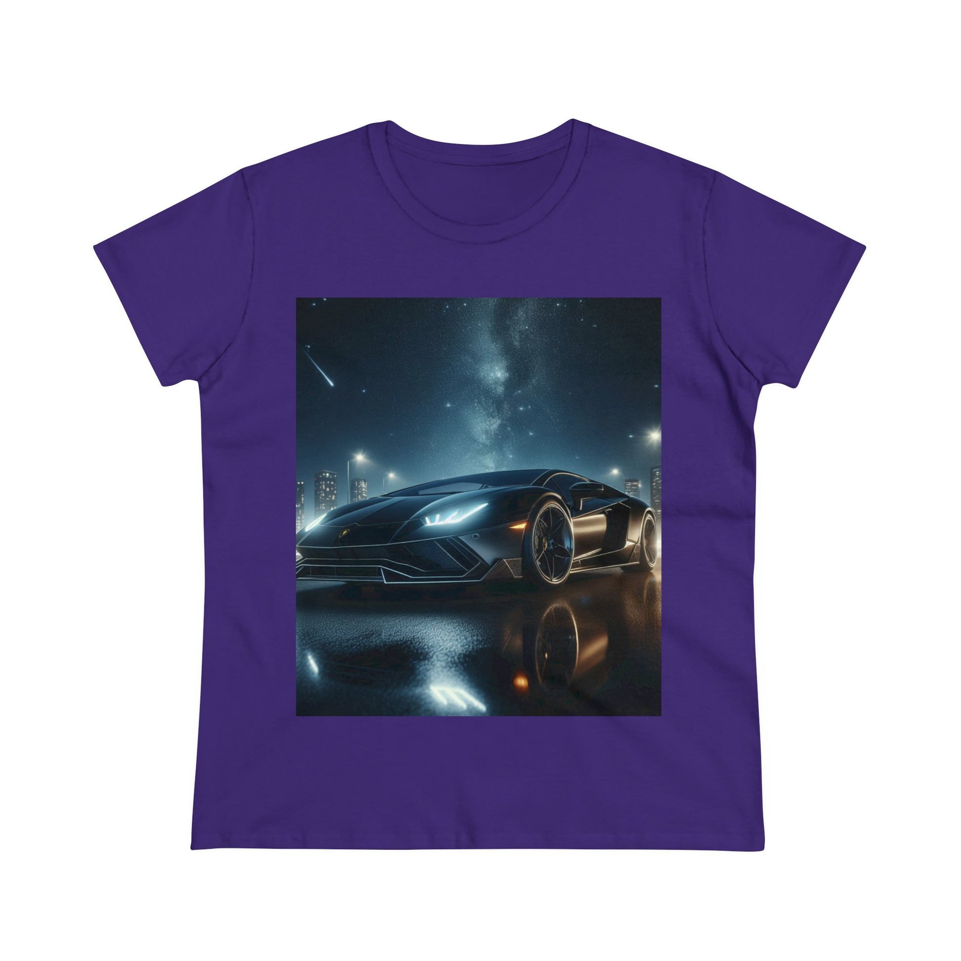 Black Lamborghini T-Shirt T-Shirt Printify Purple S 