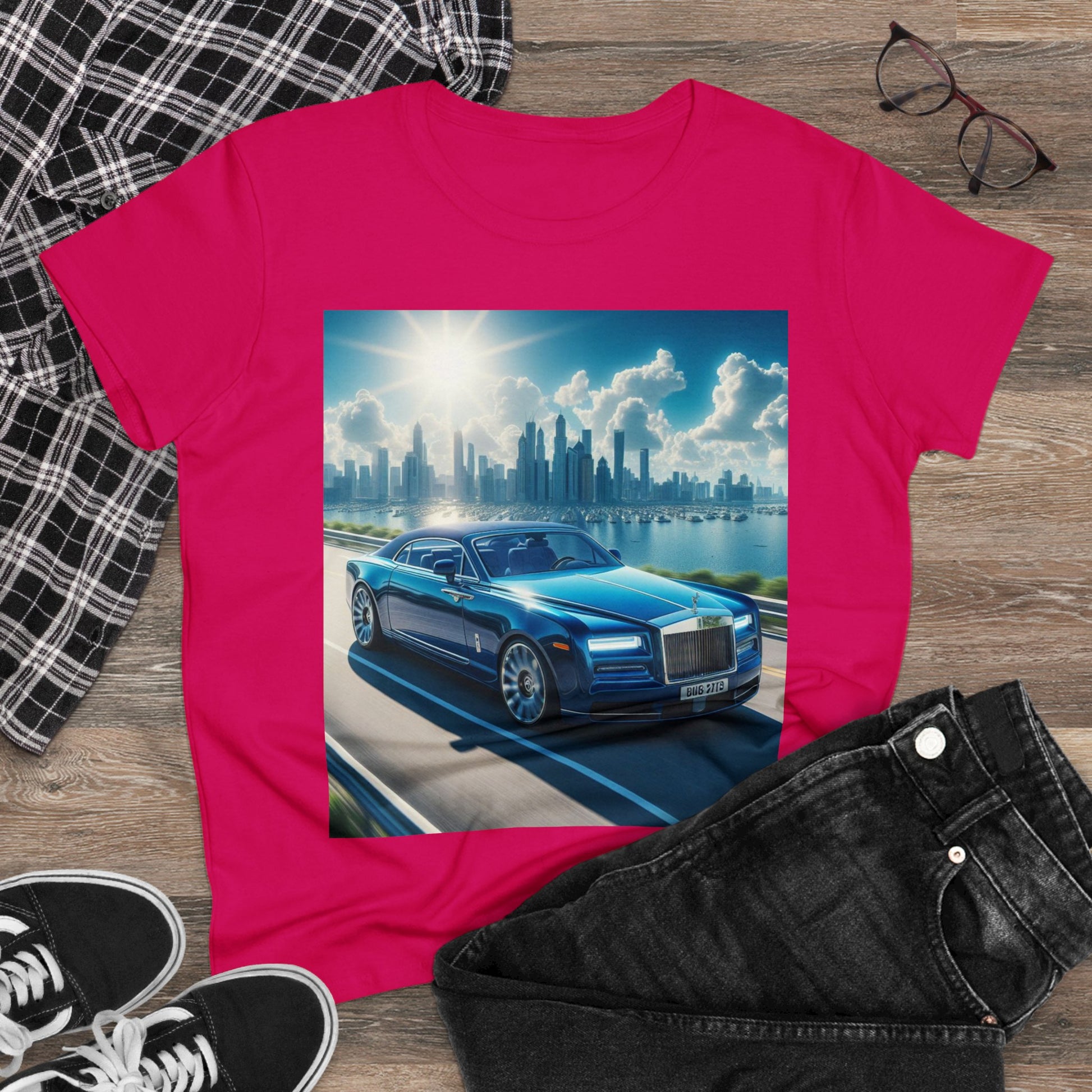 Blue Rolls Royce T-Shirt T-Shirt Printify   