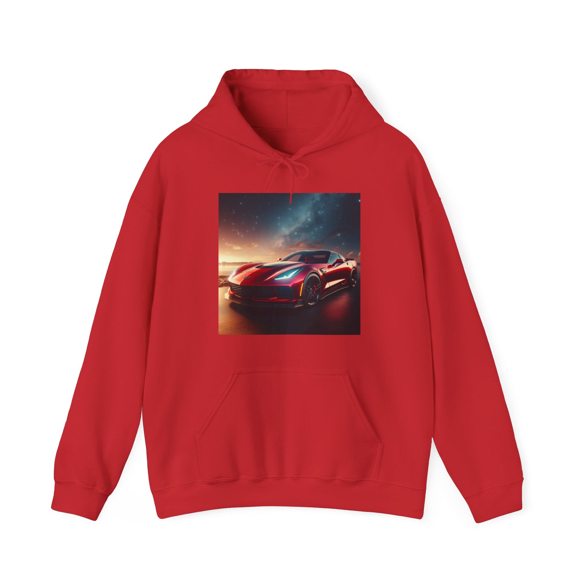 Red Corvette Hoodie Hoodie Printify Red S 