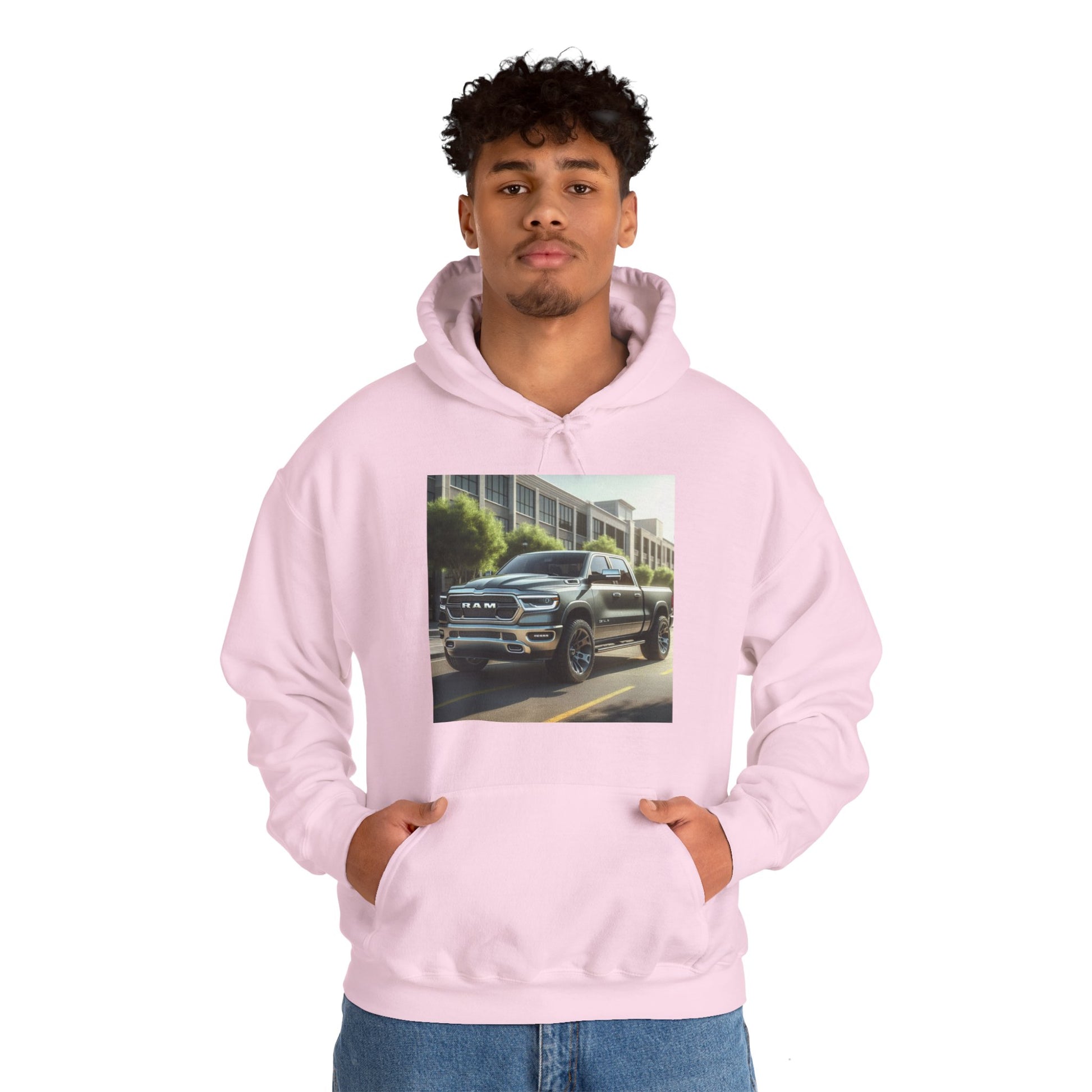 Gray Dodge Ram Hoodie Hoodie Printify   