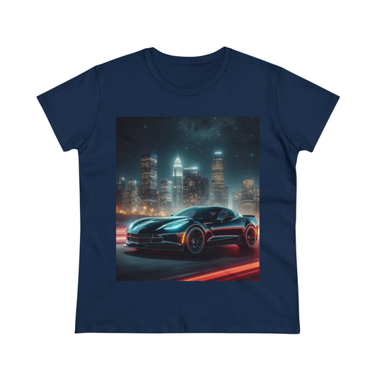 Black Corvette T-Shirt T-Shirt Printify Navy S 