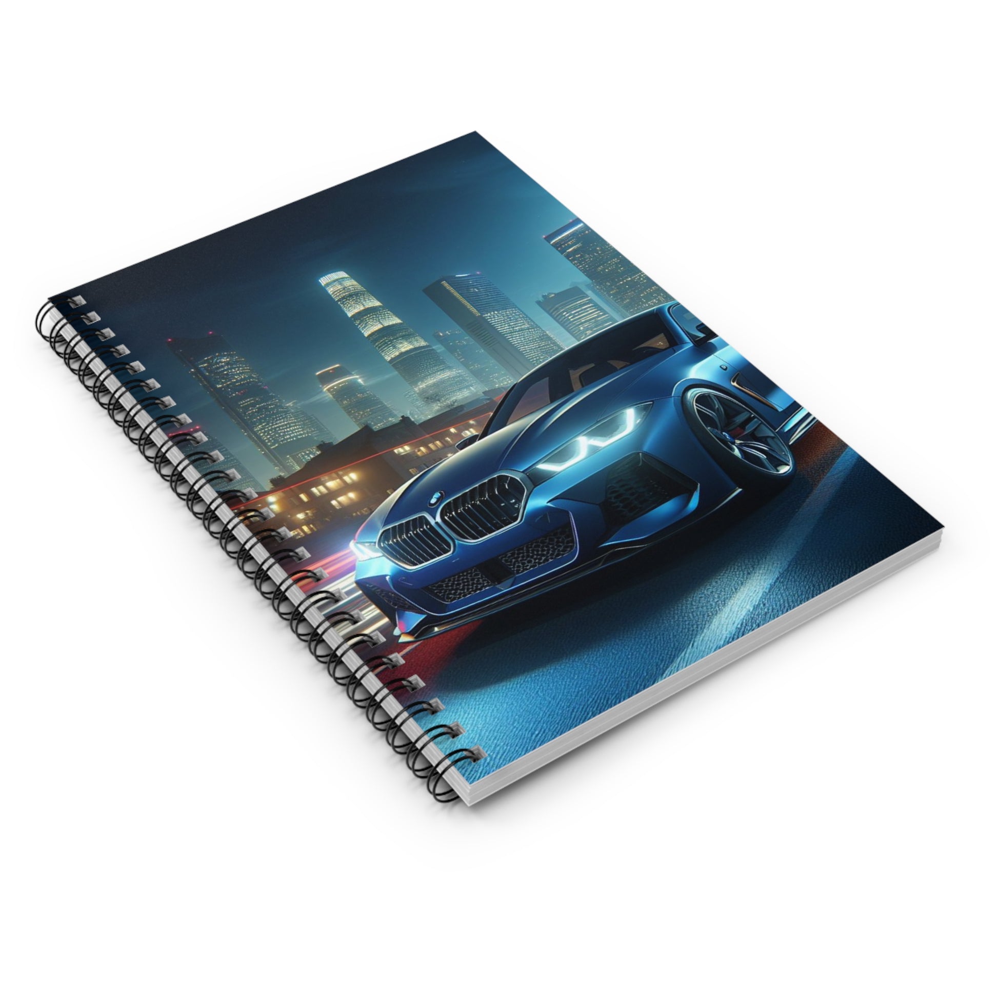 Blue BMW Spiral Notebook Paper products Printify   