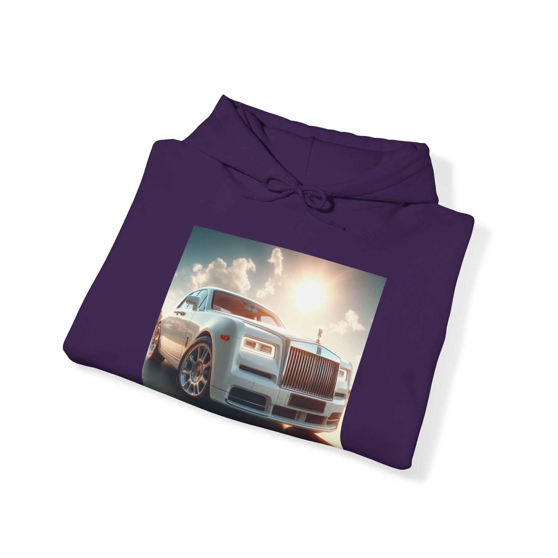 White Rolls Royce Hoodie Hoodie Printify   