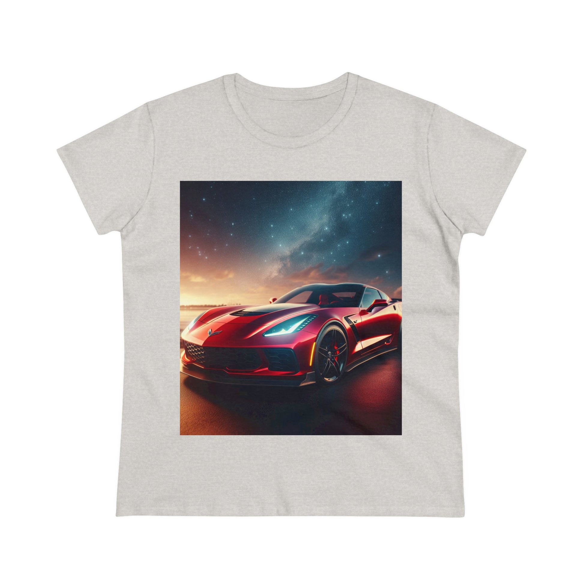 Red Corvette T-Shirt T-Shirt Printify Ash S 