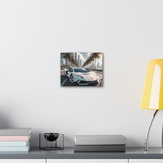 White Lamborghini Canvas Canvas Printify 10" x 8" (Horizontal) 0.75'' 