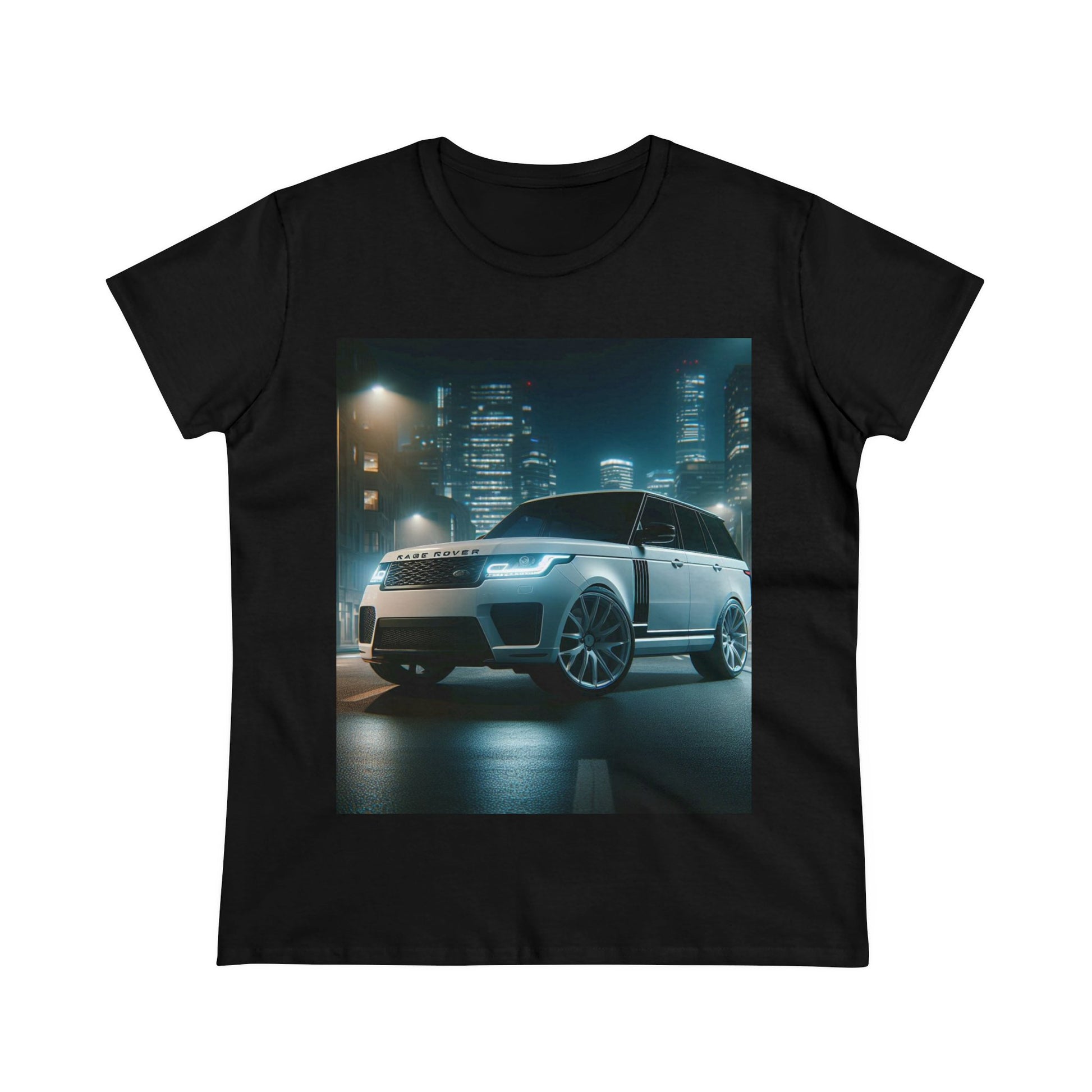 White Range Rover T-Shirt T-Shirt Printify Black S 