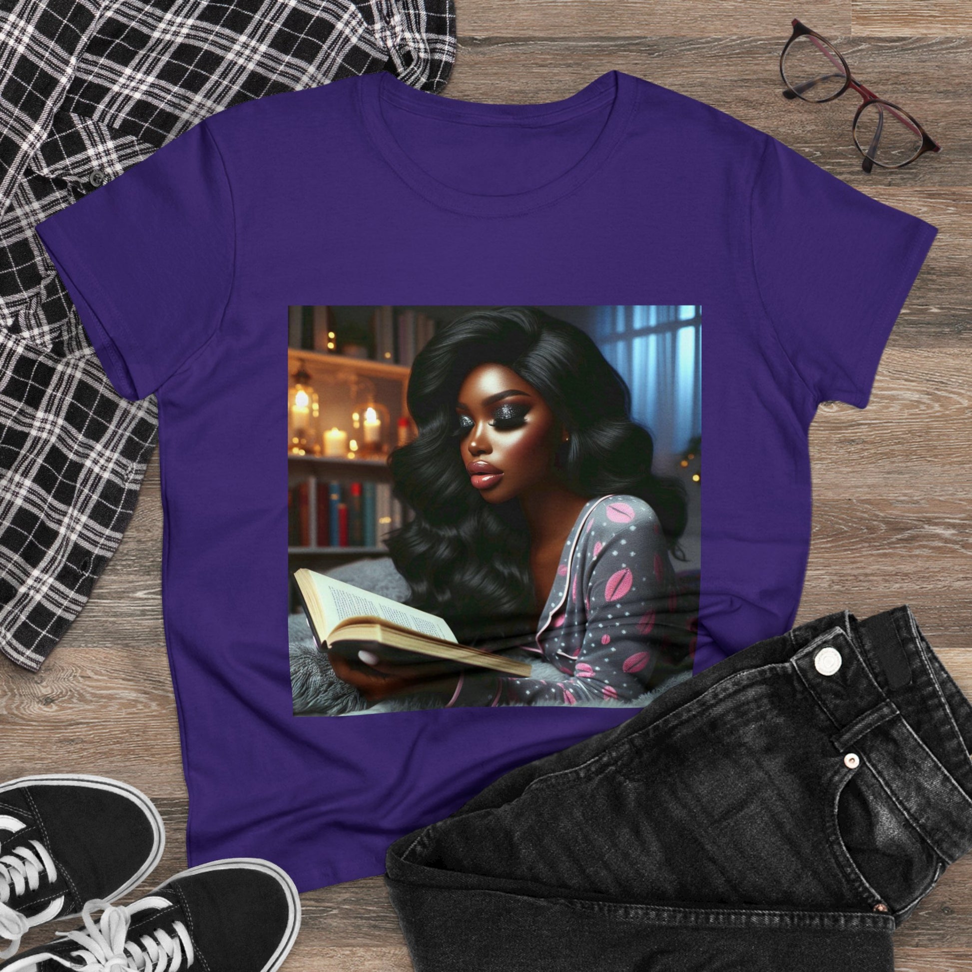 Late Night Book T-Shirt T-Shirt Printify   