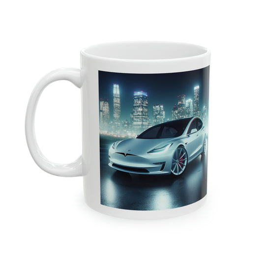 White Tesla Mug Mug Printify 11oz  
