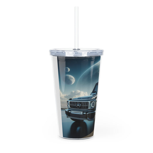 Silver G-Wagon Tumbler with Straw Mug Printify   