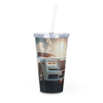 White Rolls Royce Tumbler with Straw Mug Printify 20oz Transparent 