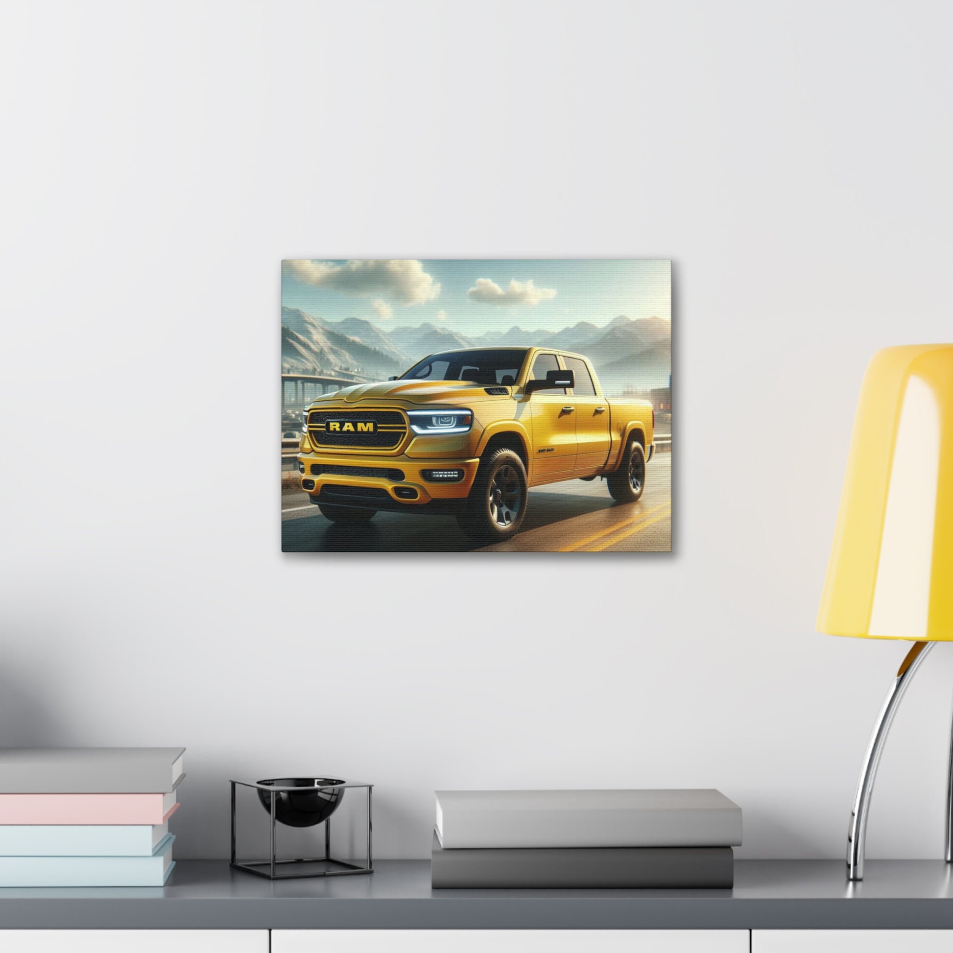 Yellow Dodge Ram Canvas Canvas Printify 16″ x 12″ (Horizontal) 0.75'' 