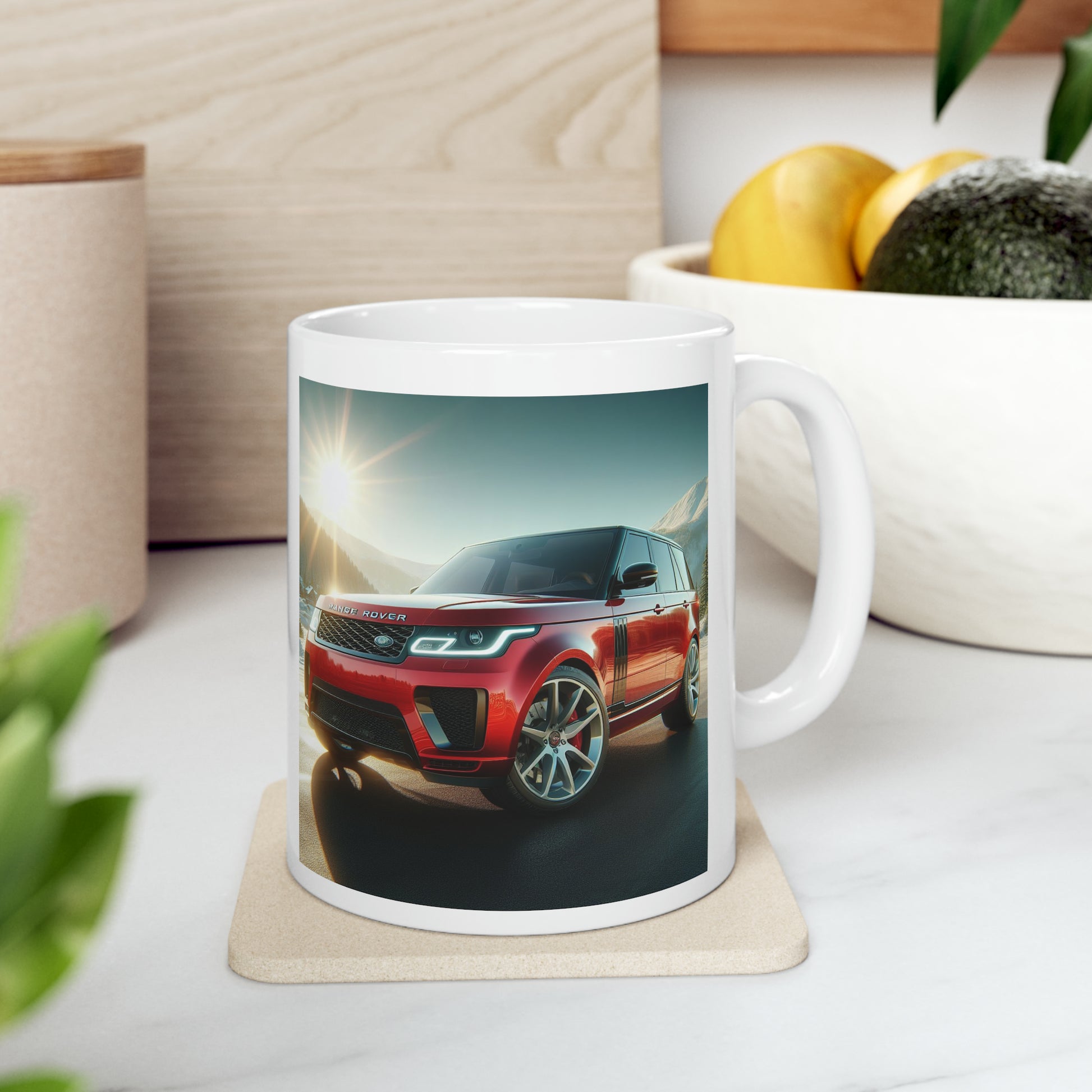 Red Range Rover Mug Mug Printify   