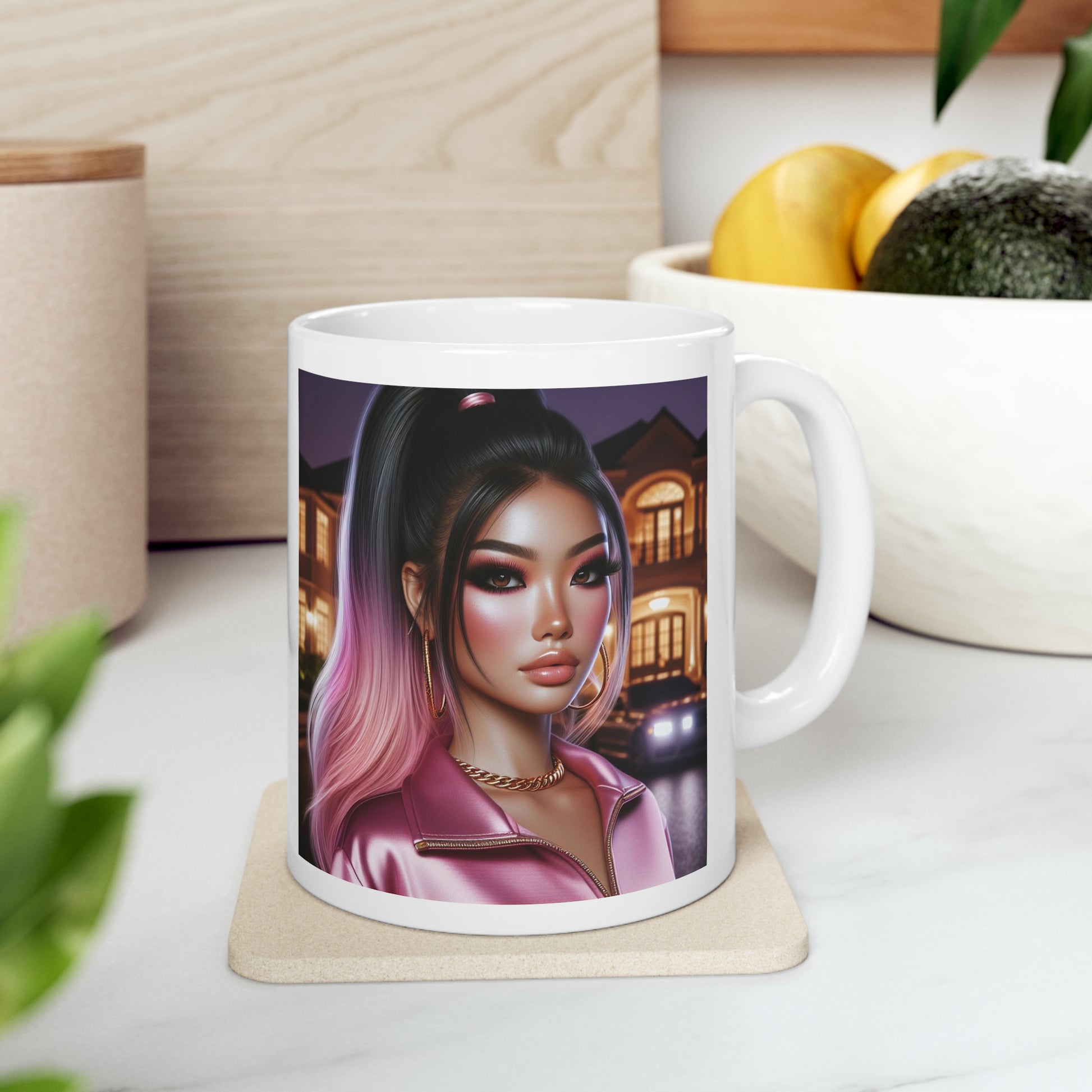 Pink at Night Mug Mug Printify   