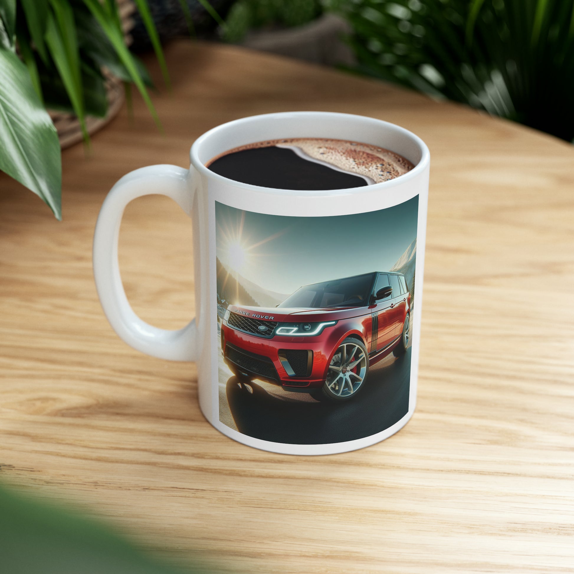 Red Range Rover Mug Mug Printify   