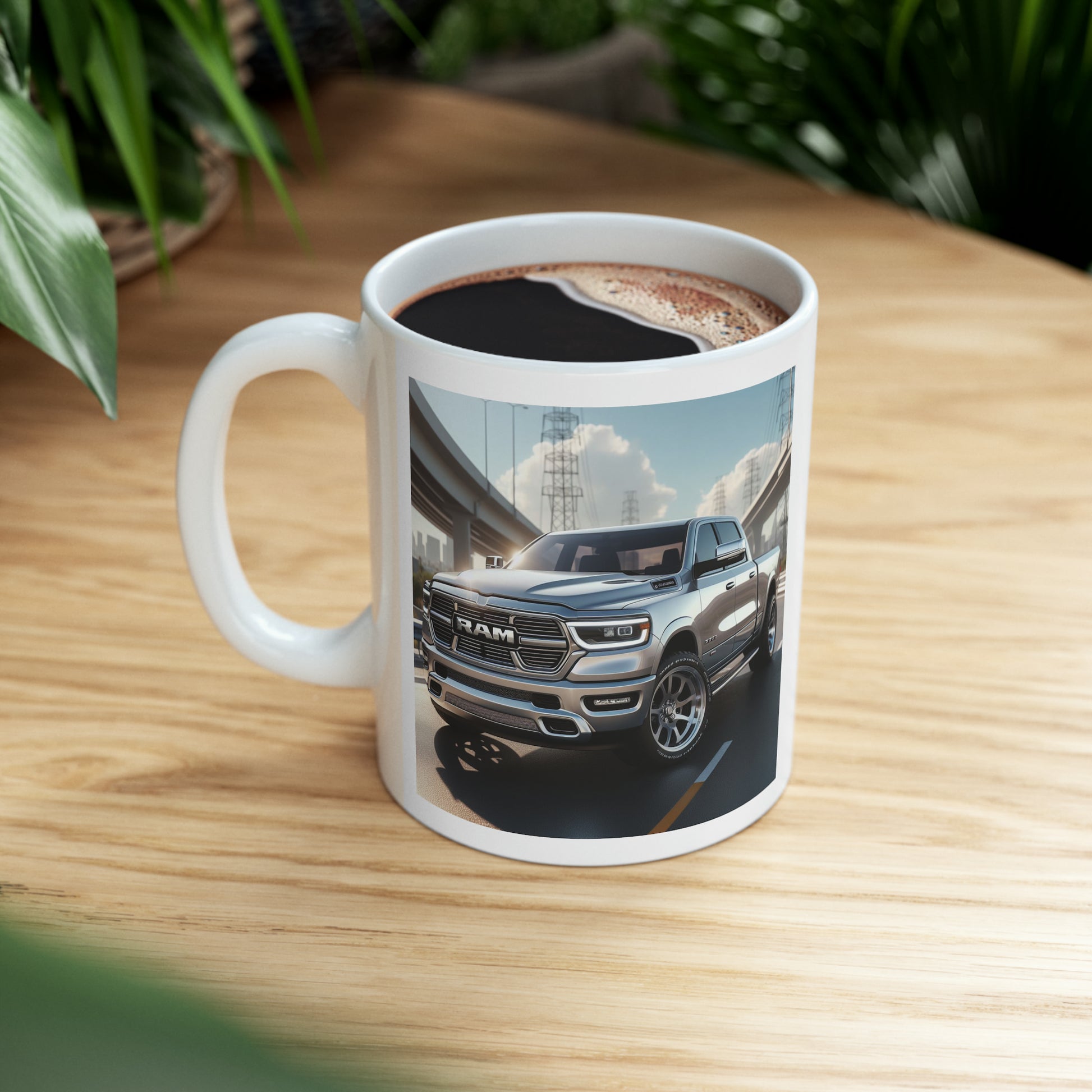 Silver Dodge Ram Mug Mug Printify   